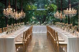 Dinner Set Up At Plumeria Room Minimal Wedding Decor Outdoor Wedding Glass House