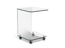 Kleiner couchtisch mit rollen akazie massivholz und weiß. Peppe Beistelltisch Material Glas
