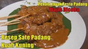 Sate padang adalah sebutan untuk tiga jenis varian sate di sumatera barat, yaitu sate padang, sate padang panjang dan sate pariaman. Resep Sate Padang Kuah Kuning Youtube