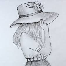 How To Draw Girl Wearing Hat Pencil Sketch Step By Step Cute Easy Drawings Human Sketch Art Drawings Sketches Simple