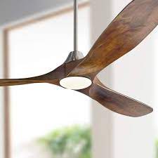 60 Maverick Brushed Steel Dark Walnut Led Ceiling Fan 71f84 Lamps Plus Ceiling Fan Led Ceiling Fan Black Ceiling Fan