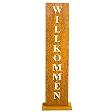 Rostikal Willkommen Stander Rost Dekoration Fur Hauseingang In Edelrost Eingangsschild 71 X 15 Cm Amazon De Garten Edelrost Dekoration Hauseingang