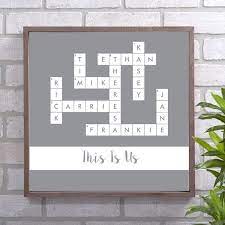 Personalized Family Name Crossword Wood Framed Wall Sign Wall Signs Frames On Wall Personalized Family