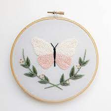 You can add a butterfly to your clothes by attaching other interesting fabric pieces as applique. Butterfly Embroidery Pattern Pdf Pattern Nature Inspired Etsy Paper Embroidery Embroidery Patterns Vintage Butterfly Embroidery