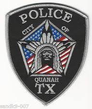 Quanah Police State Of Texas Shoulder Patch Tx Comanche Chief Quannah Parker Police Patches Police Texas Police
