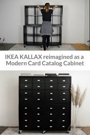 Kallax Reimagined As A Modern Card Catalog Cabinet Ikea Hackers Card Catalog Cabinet Ikea Hack Storage Ikea