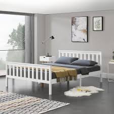 Letto matrimoniale in legno bianco 160x200cm vannes un letto dal design minimalista perfetto complemento per ogni camera da letto in stile moderno o industriale. Struttura Letto Matrimoniale 160 X 200 Cm Letto In Legno Di Pino Con Testiera E Pediera Alte Bianco En Casa Casa E Cucina Ibs