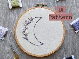 Hot promotions in embroidery moon pattern on aliexpress: Embroidery Pdf Pattern Lavender And Wildflower Moon 2 For 1 Beginner Embroidery Digital Pattern Moon Embroidery Baby Shower Gift Hand Embroidery Patterns Hand Embroidery Embroidery Patterns Free