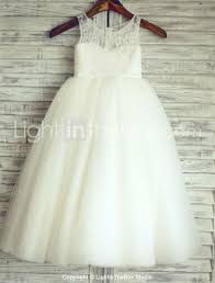 Princess Ivory Floor Length Flower Girl Dress Lace Tulle Sleeveless Flower Girl Dresses Tulle Long Flower Girl Dresses White Flower Girl Dresses