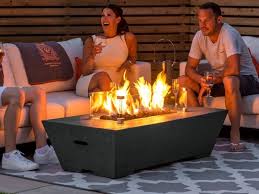 Bonded glass windscreens eliminate the need for glass clamps and provide an clear unobstructed view of the fire. Nova Outdoor Living Gladstone Gas Fire Pit With Wind Guard Firepit And Fire Bowl At Mattressman