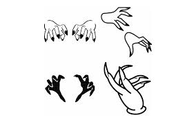 Four of the five nails are done in a solid black coat, but the nails on the middle fingers of each hand have white nail art on them designed to look like cute little flowers and pretty butterflies. Witch Nails Long Nails And Hand Svg Dxf Vector Eps Clipart By Crafteroks Thehungryjpeg Com