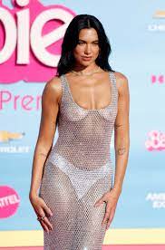 Dua Lipa's Sparkly Fishnet Dress Is the Perfect Choice for Mermaid Barbie |  Vogue