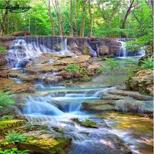 #1 gambar pemandangan alam indah: Beibehang Kustom Pribadi Yang Sangat Indah 10 Meters Ultra High Pemandangan Pemandangan Air Terjun Creek 3d Lantai Lukisan 3d Floor Painting Floor Painting3d Flooring Aliexpress