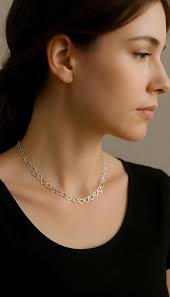 Sterling Silver Heart Links Necklace