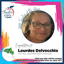 Congratulations to Lourdes Delvecchio, Ivy Hill Elementary School's 2025  Teacher of the Year! . . Find out who will be named NBOE District Teacher  of the Year