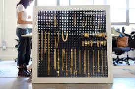 Use decoart paint to create a colorful diy painted pegboard jewelry organizer to organize and display all of your jewelry. 6 Fresh Ideas For Pegboard Organization The Blinds Com Blog