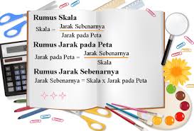 Apabila skala dan jarak sebenarnya diketahui dan kita diminta untuk menentukan jarak pada gambar maka rumus yang digunakan adalah jarak sebenarnya. Cara Menghitung Skala Peta Rumus Jarak Sebenarnya