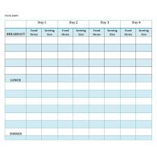 40 Simple Food Diary Templates Food Log Examples