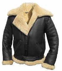 Men S Black Belted Buckle Leather Jacket With Fur Collar Waist As Well As Cuffs Outerwear Fur Leather Jacket Leather Jacket Black Sheepskin Jacket