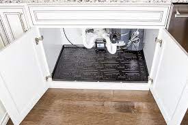 Kitchen rack organiser adjustable removable under sink storage unit tidy addis. Under Sink Cabinet Mat Bathroom Cabinet Depth Drip Tray Liner Flexible Xtrememats Under Sink Bathroom Under Sink Cabinet Under Sink