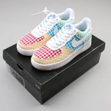 Nike Air Force 1 07 Qs Gingham White Mystic Green Gym Red For Sale Nike Air Force Air Force Air Force 1