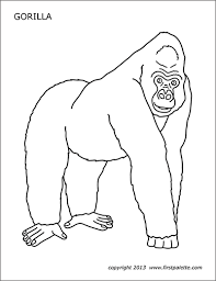 Tarzan and the gorilla sleep coloring pages for kids. Gorilla Free Printable Templates Coloring Pages Firstpalette Com