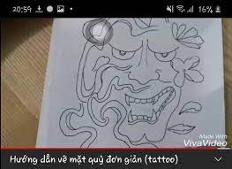 Nếu bạn đang muốn tìm cách làm về nội . 20 59 T N L 16 Made With Vivavideo HÆ°á»›ng Dáº«n Váº½ Máº·t Quá»· Ä'Æ¡n Giáº£n Tattoo