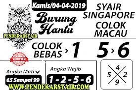 Syair Togel Singapore Hari Ini 04 April 2019 19 Juni 10 Juli 27 Mei