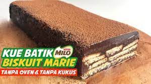 Level it on top and press down well to avoid air bubbles. Kue Batik Milo Biskuit Marie Tanpa Oven Tanpa Kukus No Bake Digestive Biscuit Cake With Milo Youtube