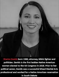 As we celebrate Native American Heritage Month this November, honors the  vibrant contributions of Indigenous luminaries from across the Americas,  spotlighting Sharice Davids (1980–), the trailblazing Ho-Chunk attorney,  MMA fighter, and U.S.