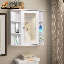 Tempat Penyimpanan Kabinet Kamar Mandi/Wall Mounted Bathroom Cabinet Ukuran  60cm X 58cm X 20cm (Non Rakitan Custom Design Minimalis)