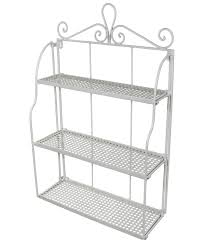 Objectif étagère murale sur selency. Etagere A Epices Murale Pliable 3 Plateaux Ou Presentoir A Livres Ou Objets 3 Tablettes A Fixer En Fer Patine Blanc 15 5x41x63cm L Heritier Du Temps