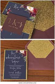 Marsala Gold And Navy Wedding Invitations Floral Design Paired With Gold Gl Glitter Wedding Invitations Burgundy Wedding Invitations Gold And Burgundy Wedding