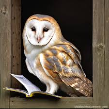 barn owl with magazine de snaveltjeskrant Prompts