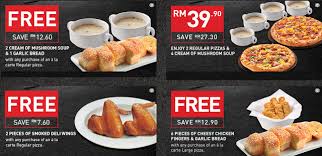 Delivery operating hours vary depending on store location. Pizza Hut Delivery Coupon Promo Free Cream Of Mushroom Soup Garlic Bread Smoked Deli Wings Cheesy Chicken Fingers Harga Runtuh Harga Runtuh Durian Runtuh