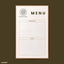 Download Coffee Menu Template Isolated Vector Free Image By Rawpixel Com Coffee Menu Menu Template Menu Design Template