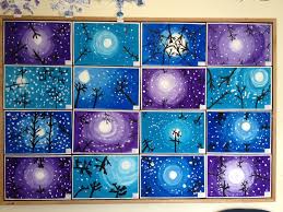 Fair Haven Grade School Winter Art Lesson Elementary Art Projects Christmas Art