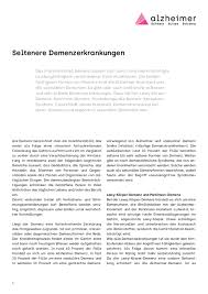 Seltene Demenzerkrankungen Alzheimer Schweiz