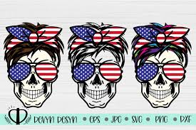 Download Usa Flag Mom Skull Svg Layered Mom Skull Svg Pixie Skull 1121801 Illustrations Design Bundles