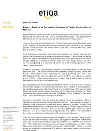 It offers life and general insurance as well as family and general takaful products through its 14,000 agents, 30. Etiqa On Track To Be The Leading Insurance Takaful Organization In Malaysia Insurance Economies