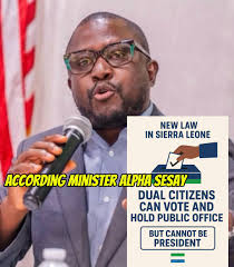 Liberians with dual citizenship are not allowed to run for public offices  or can not be the Defense minister or the CBL governor. Review the  constitution.