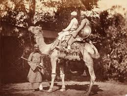 Circa early 1860's. India, Delhi. 'Rajpoots.' 'The group photograph shows a party of Chohan soldiers armed in the native manner. The figure on the right has a broad shield at his back,