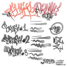 You can make simple written words to elaborate ''wall'' digital paintings. Fat Cap Spray Brush Pack