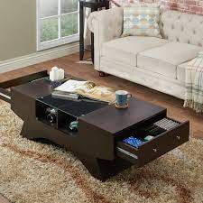 Madilynn Trestle Coffee Table With Storage Living Room Center Center Table Living Room Coffee Table