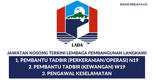 Permohonan adalah dipelawa daripada warganegara malaysia yang berkelayakan untuk berkhidmat di lembaga pemasaran pertanian persekutuan bagi jawatan bertaraf tetap seperti berikut : Lembaga Pembangunan Langkawi Kerja Kosong Kerajaan