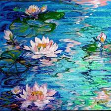 Water lily painting | how to paint water lilies | easy flower painting | art candy , is beautiful painting of water lilies done using palette knife and pa. Lily Pond Water Lily Painting Water Lilies Painting Lily Painting