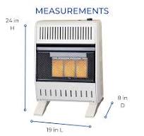 Procom Heating Natural Gas Vent Less Infrared Plaque Heater with Base Feet  18,000BTU T-Stat Model-MN180TPA-B