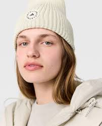 Women Beige Logo Beanie