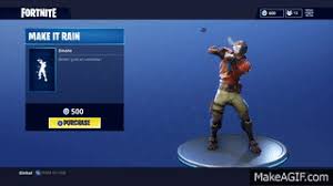 Users can choose from the six (6) emotes available and equip themselves with the ones that will be more useful to them on the battlefield. New Fortnite Emote Make It Rain On Make A Gif