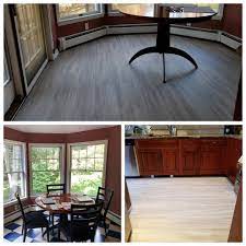 Can sunlight fade linoleum or vinyl flooring? Vinyl Snap Together Flooring Breaths New Life Into This Kitchen Best Part It Floats Above The Old Linoleum For Kitchen Design Kitchen Flooring Vinyl Flooring